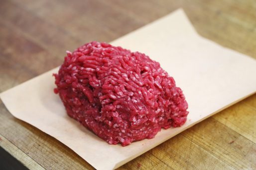 Ground Alberta beef is seen before packaging at Bon Ton Meat Market in Calgary